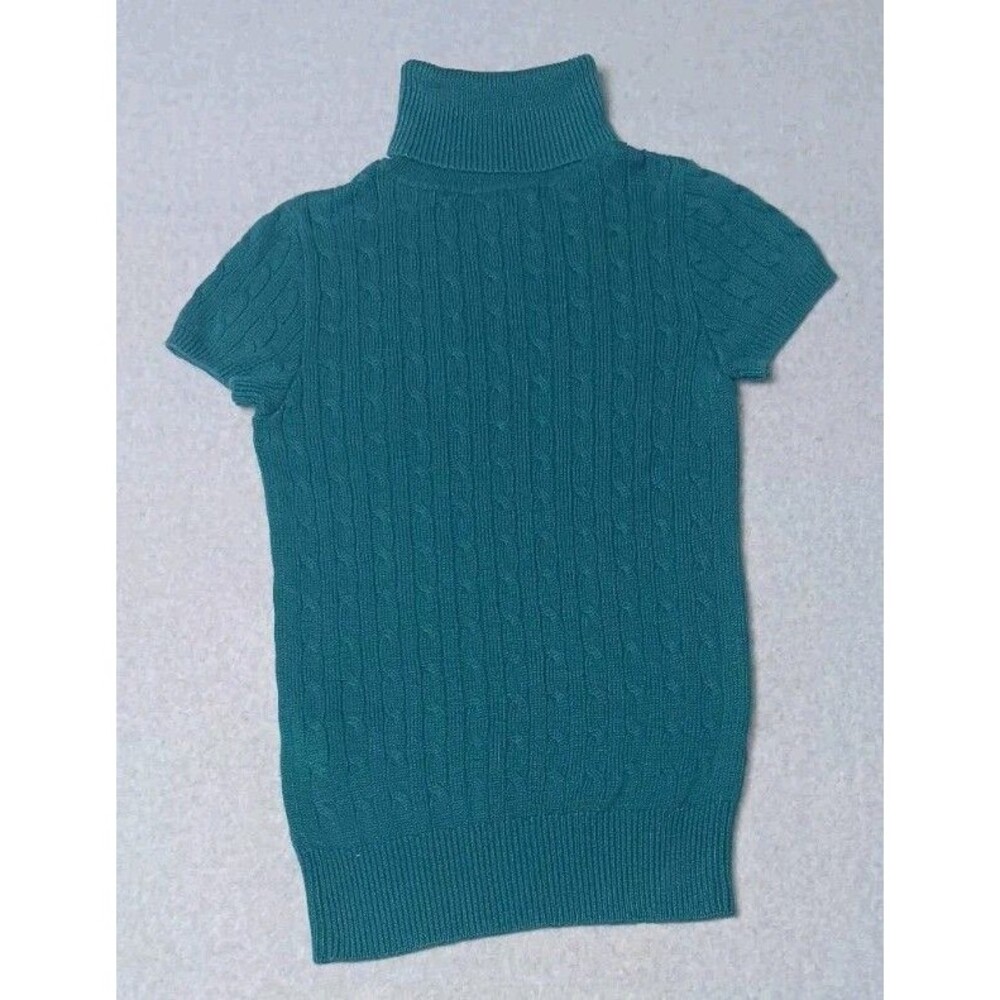 Ralph Lauren Sport Cable Knit Short Sleeve Turtleneck Sweater Womens Size Medium - Picture 11 of 11